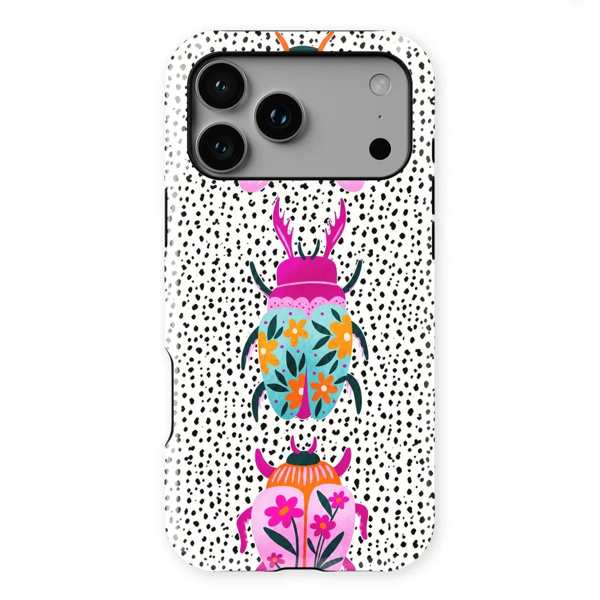 Bugs Life - Beetle Bloom - Black/White/Multicolor for iPhone 17 Pro Max