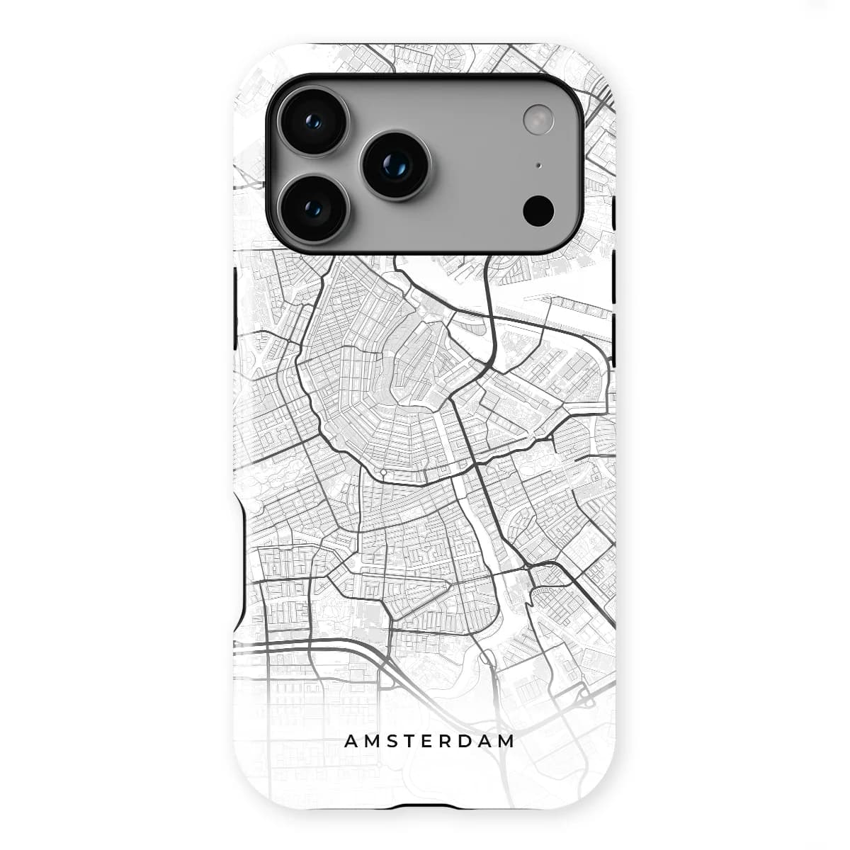City Maps - Amsterdam - Black/White for iPhone 17 Pro Max
