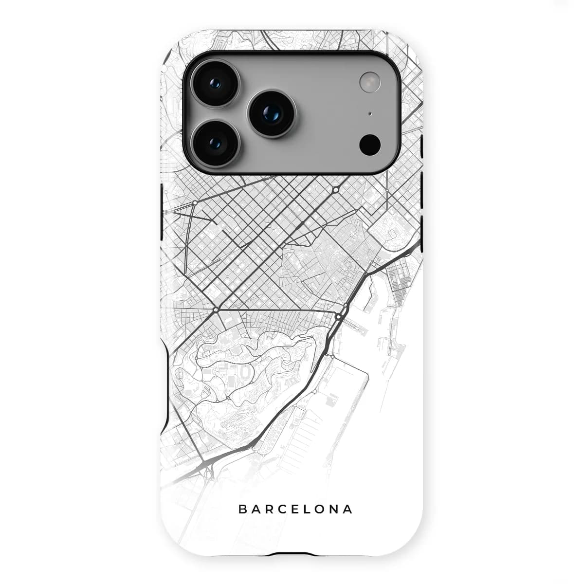 City Maps - Barcelona - Black/White for iPhone 17 Pro Max