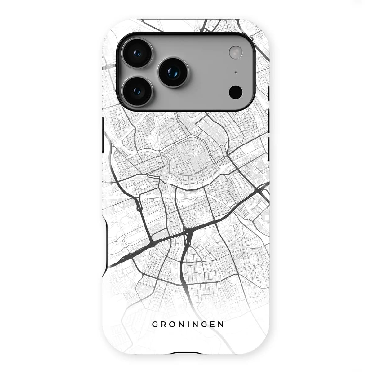 City Maps - Groningen - Black/White for iPhone 17 Pro Max