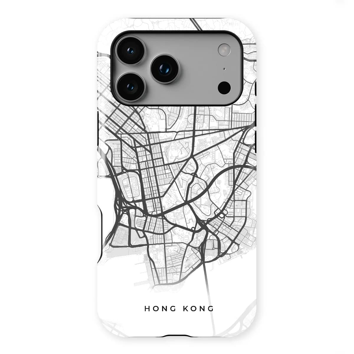 City Maps - Hong Kong - Black/White for iPhone 17 Pro Max