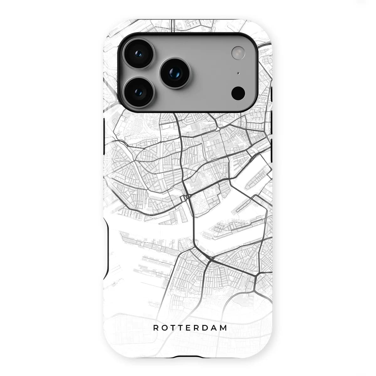 City Maps - Rotterdam - Black/White for iPhone 17 Pro Max